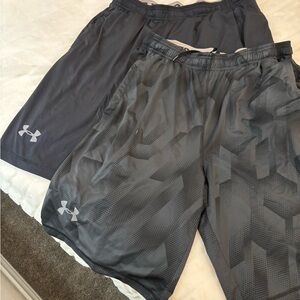 Under Armour Men's Black and Gray Athletic Shorts